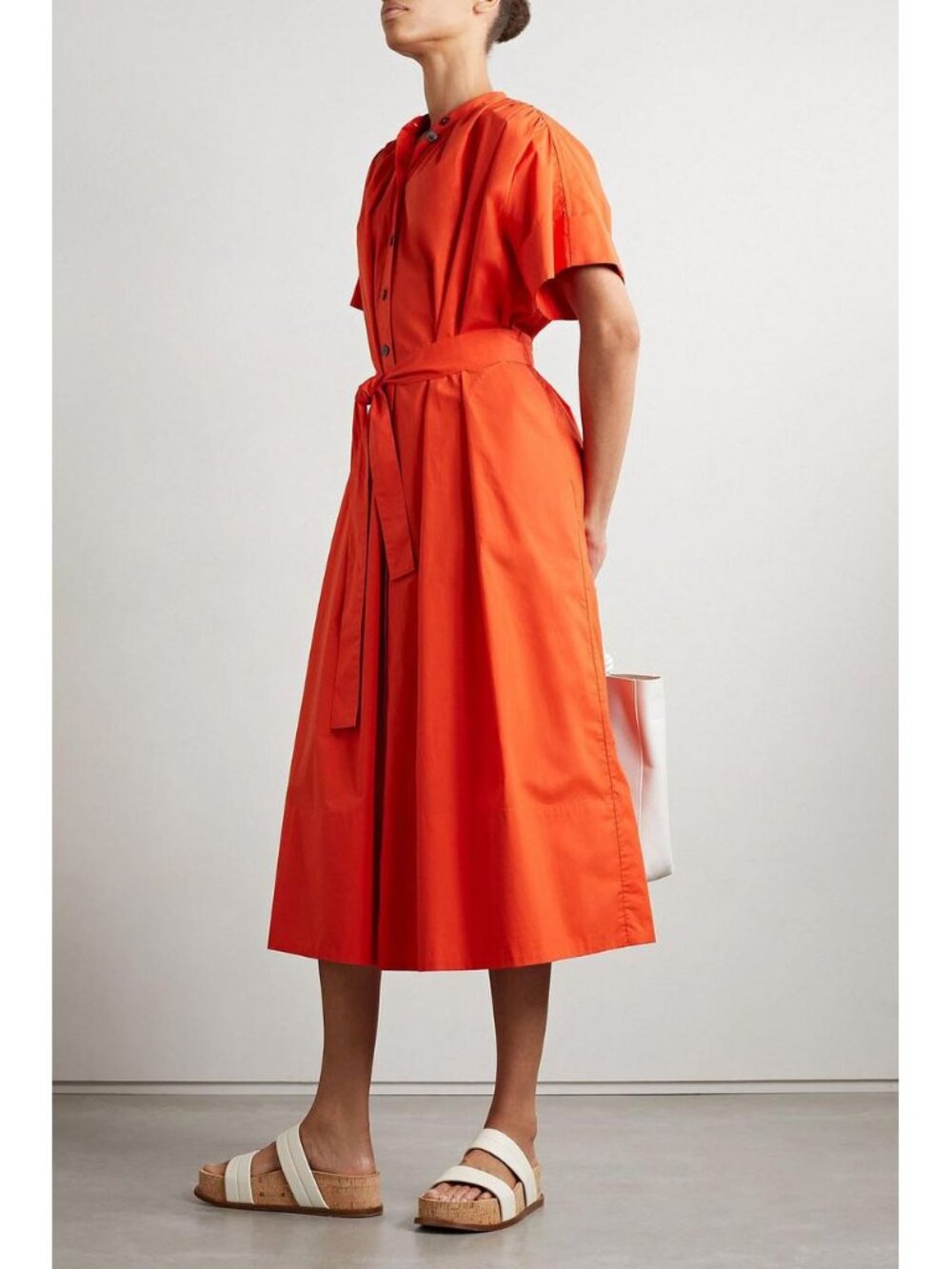 Co Poplin Shirtdress in Orange, size Large (fits L/XL)